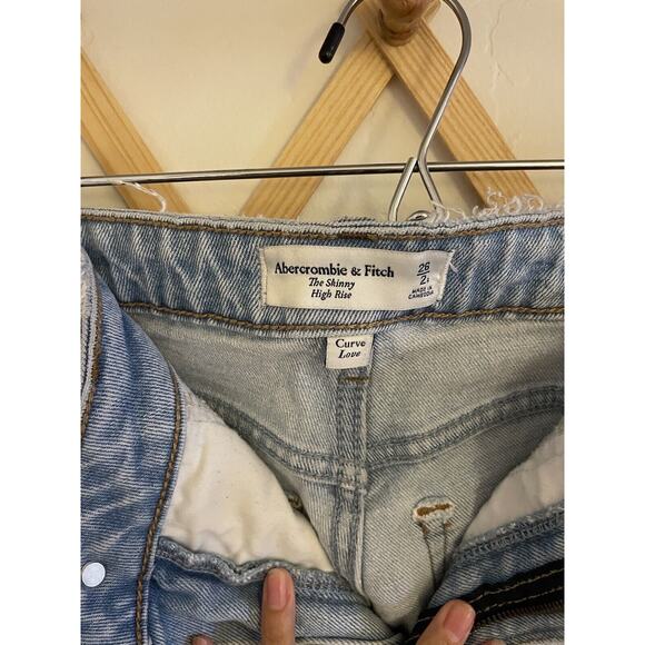 Abercrombie & Fitch Jeans Women's 2 Curve Love The Skinny High Rise Light Blue - Picture 3 of 8